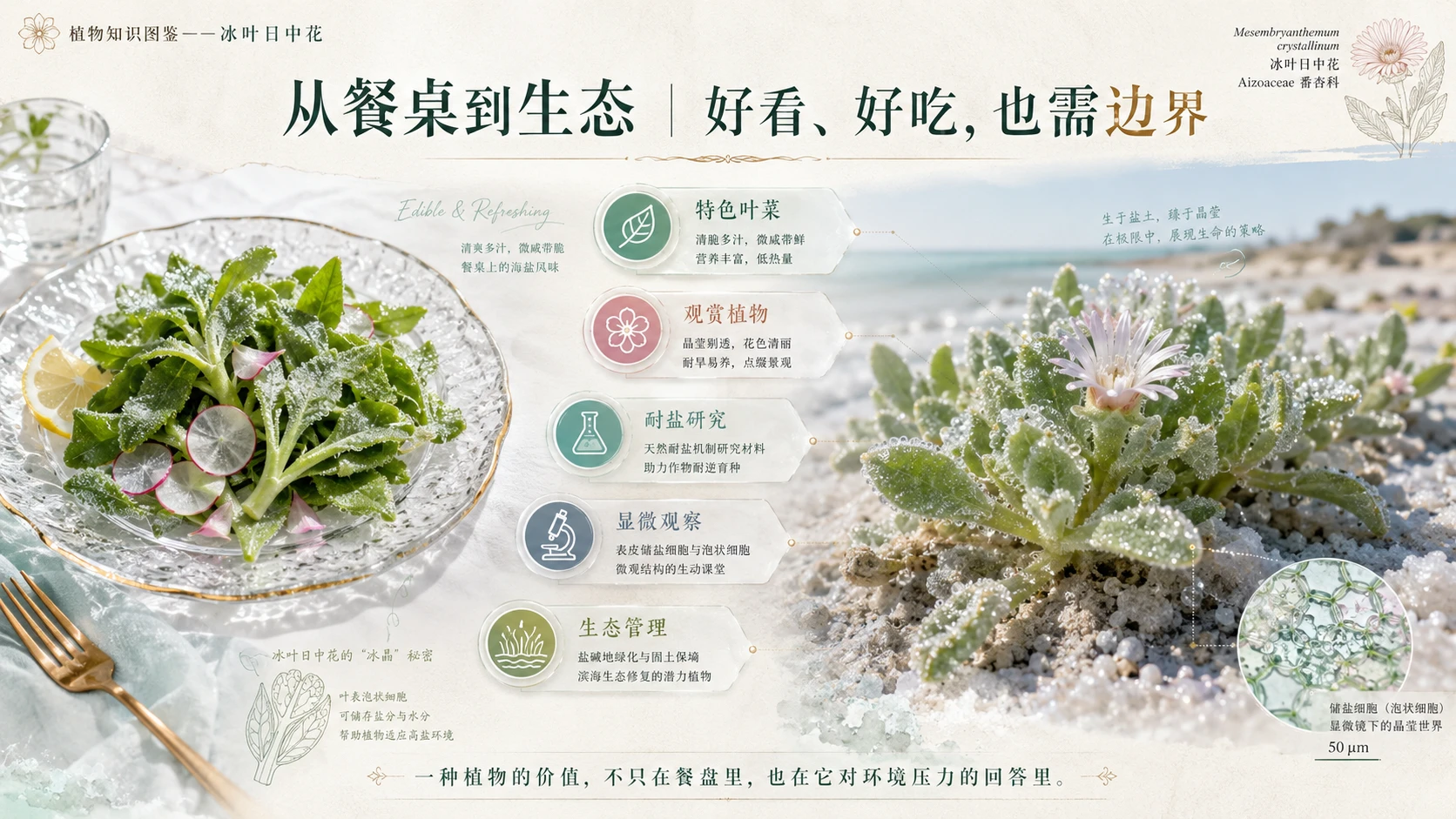 万物知识图鉴系列作品PPT——冰叶日中花 - 预览图9