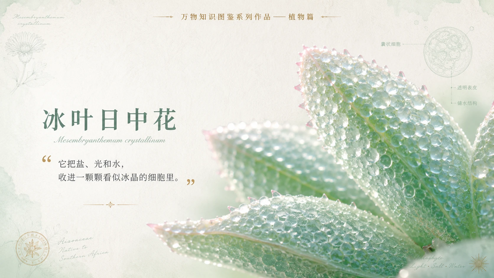 万物知识图鉴系列作品PPT——冰叶日中花 - 预览图10