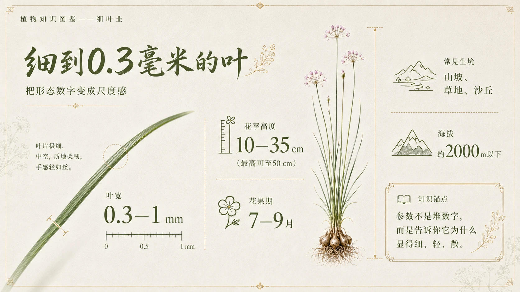 万物知识图鉴系列作品PPT——细叶韭 - 预览图4