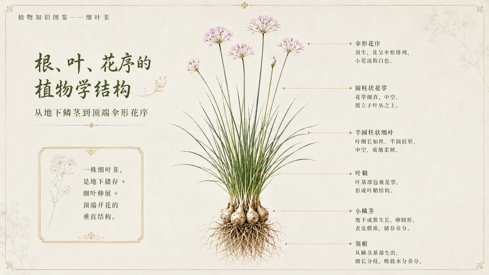 万物知识图鉴系列作品PPT——细叶韭 - 预览图5