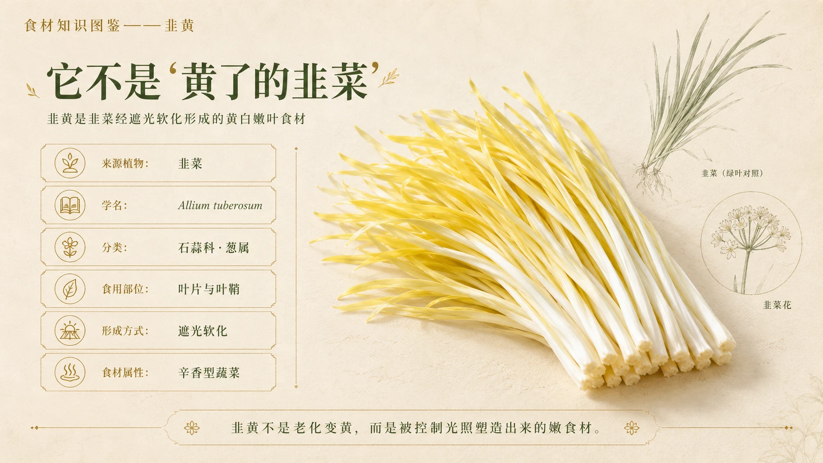 万物知识图鉴系列作品PPT——韭黄 - 预览图2