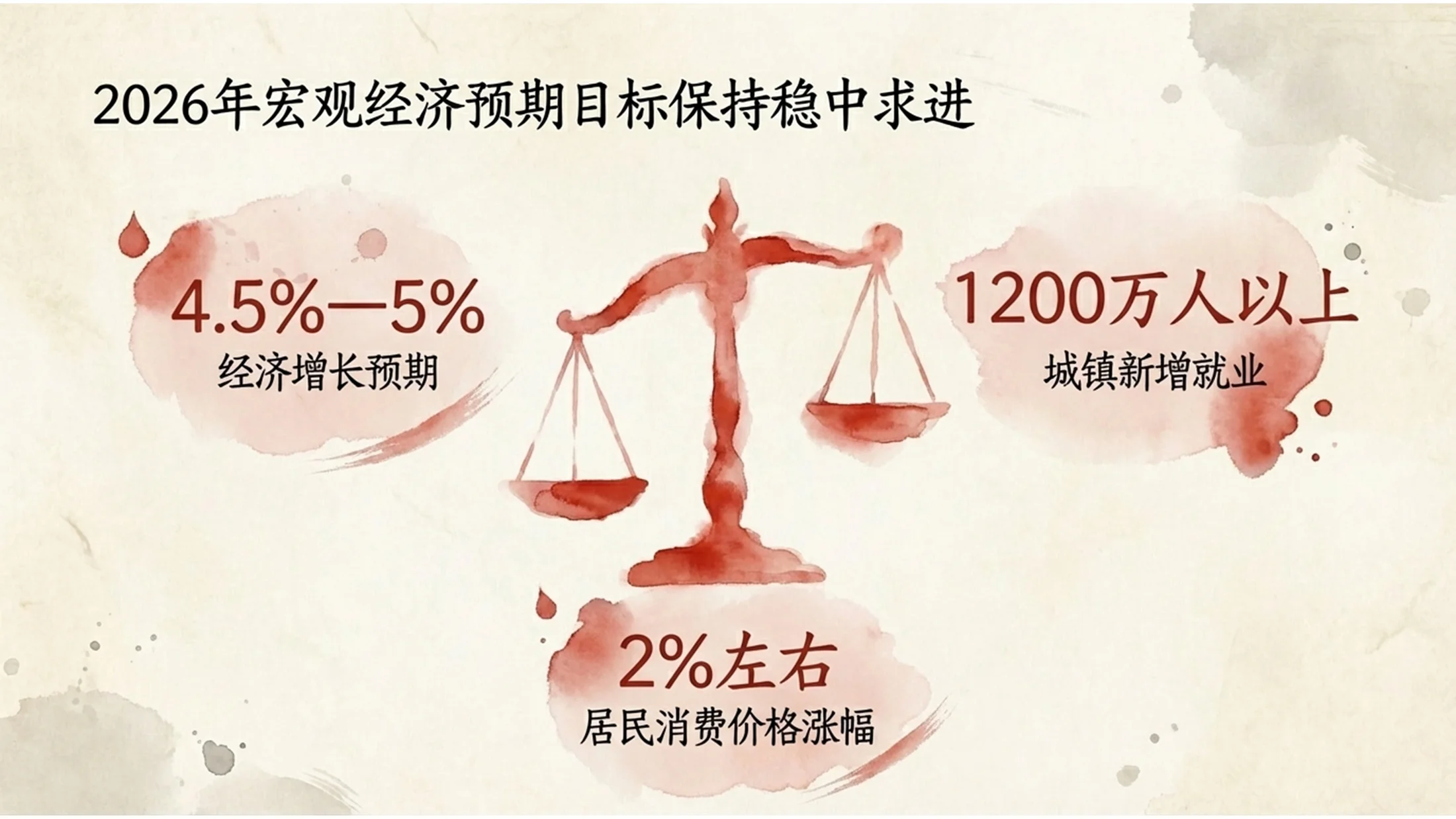 复古水彩画风格政府工作报告PPT - 预览图4