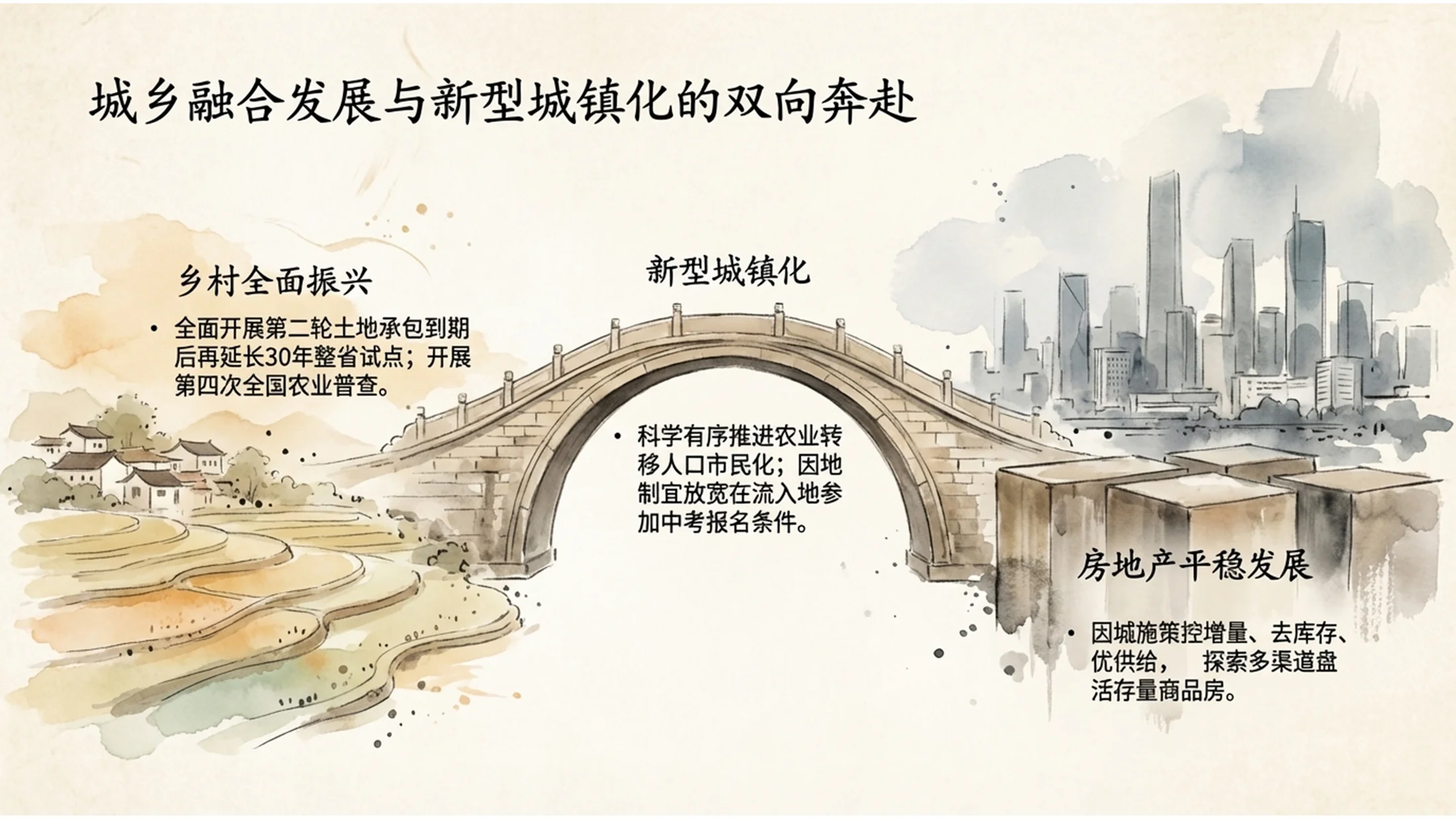 复古水彩画风格政府工作报告PPT - 预览图7