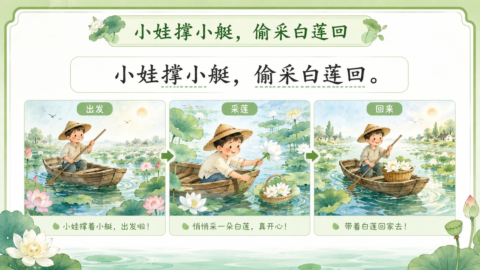 小学古诗课堂系列课件PPT【完整课件包】——池上 - 预览图12