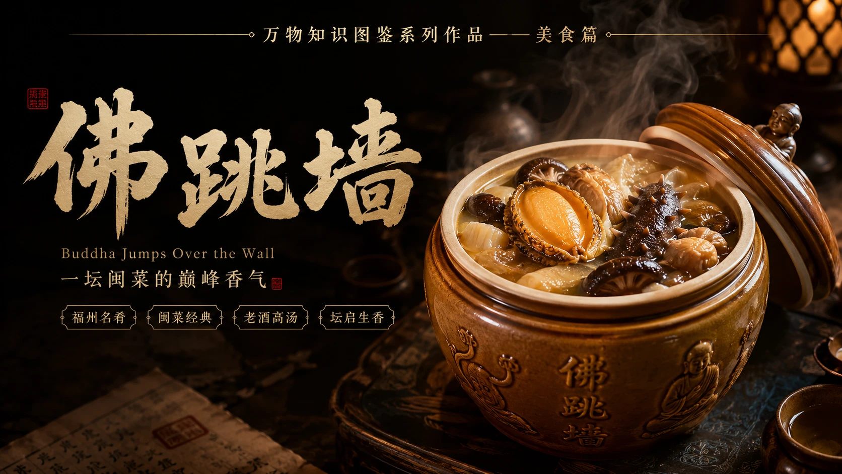万物知识图鉴系列作品PPT——佛跳墙 - 预览图1