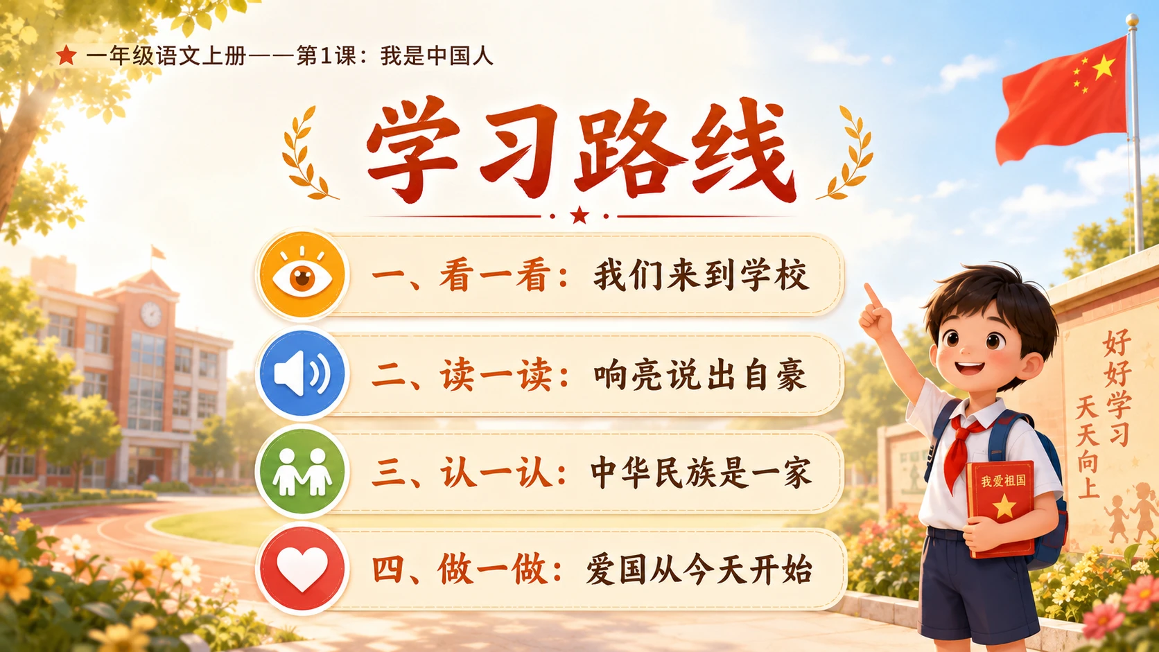 统编教材系列课件PPT——一年级语文上册第1课：我是中国人 - 预览图2