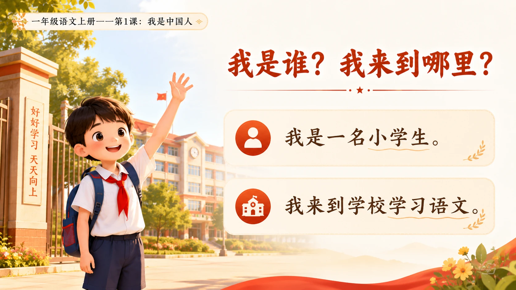 统编教材系列课件PPT——一年级语文上册第1课：我是中国人 - 预览图4