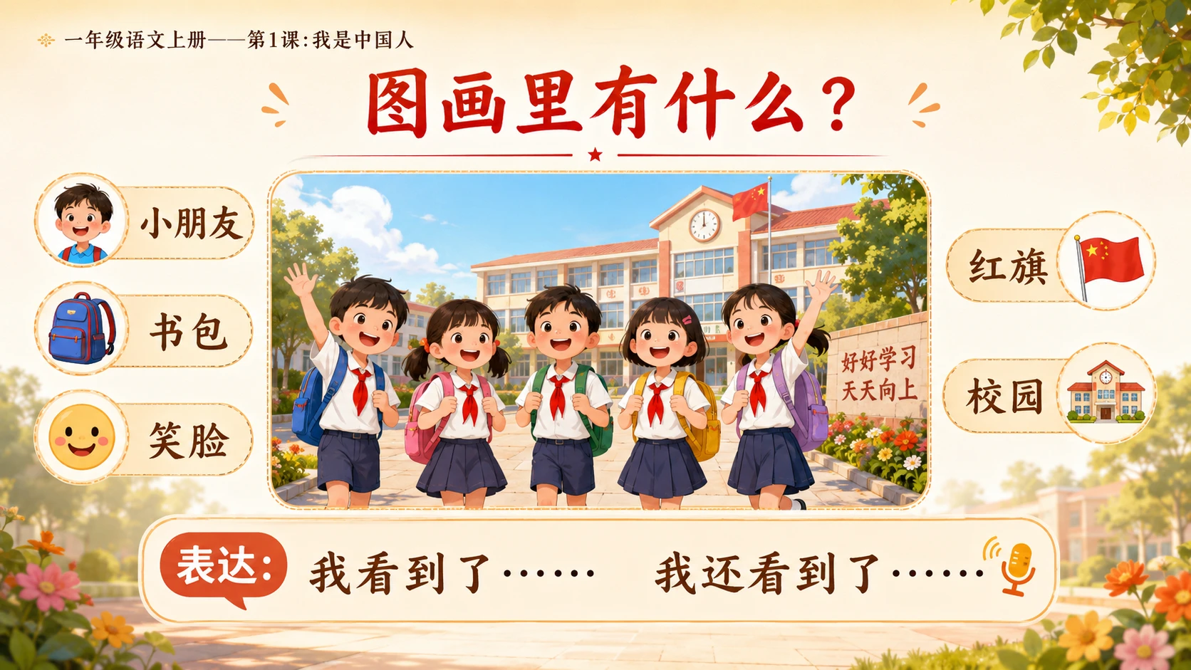 统编教材系列课件PPT——一年级语文上册第1课：我是中国人 - 预览图5