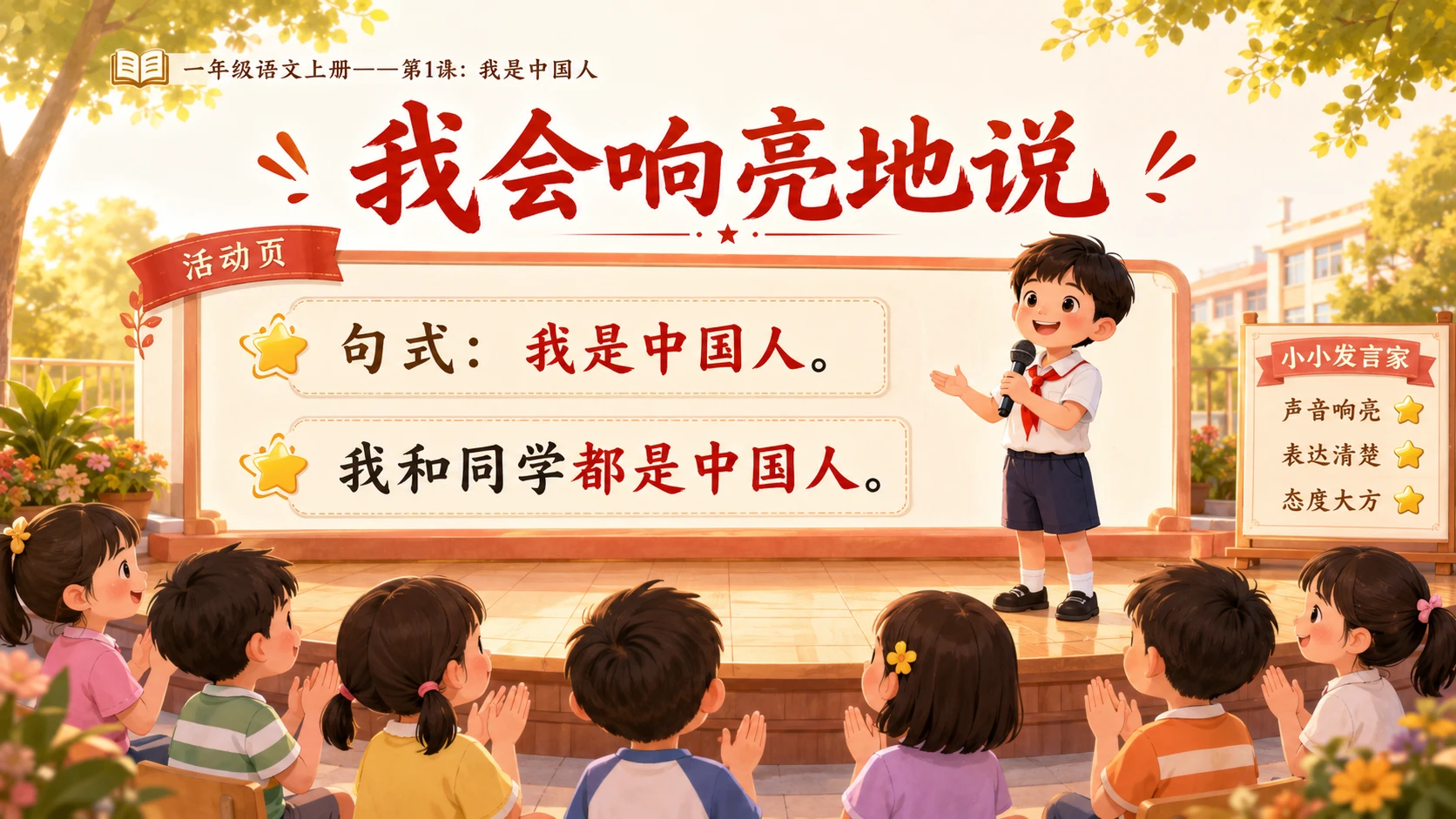 统编教材系列课件PPT——一年级语文上册第1课：我是中国人 - 预览图7