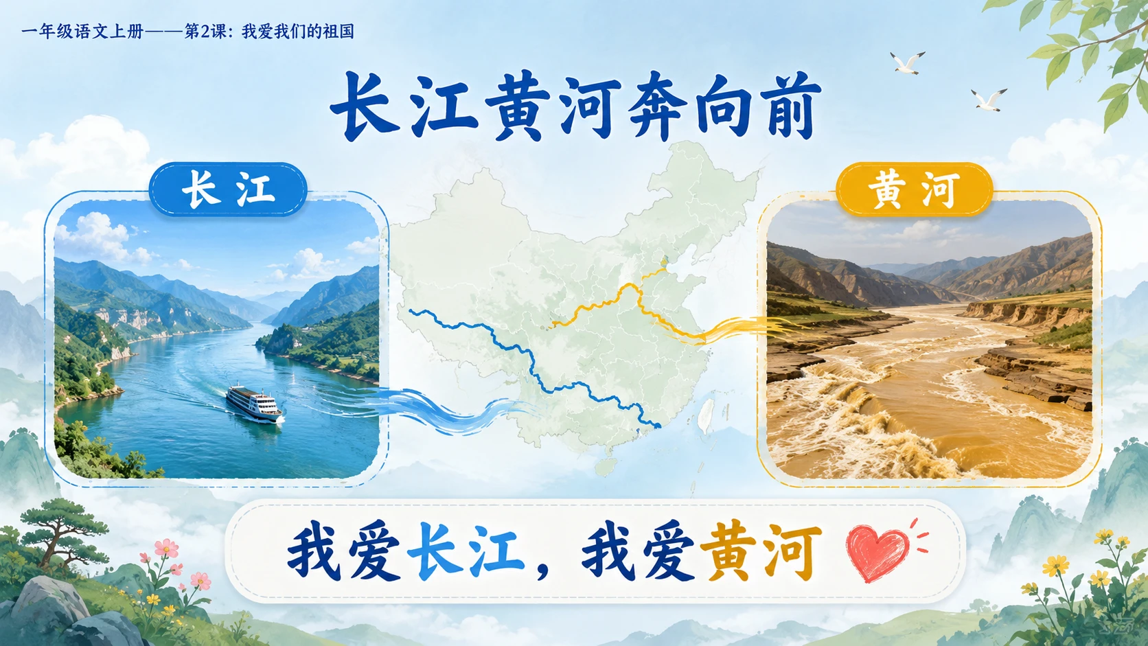 统编教材系列课件PPT——一年级语文上册第2课：我爱我们的祖国 - 预览图6