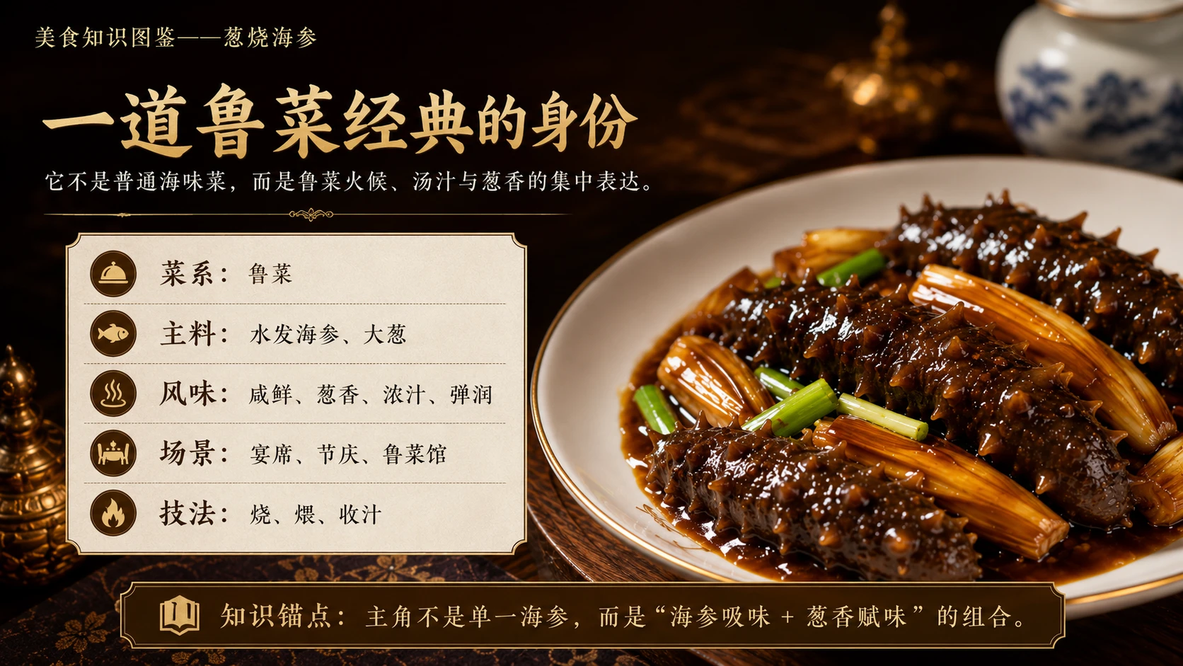万物知识图鉴系列作品PPT——葱烧海参 - 预览图2