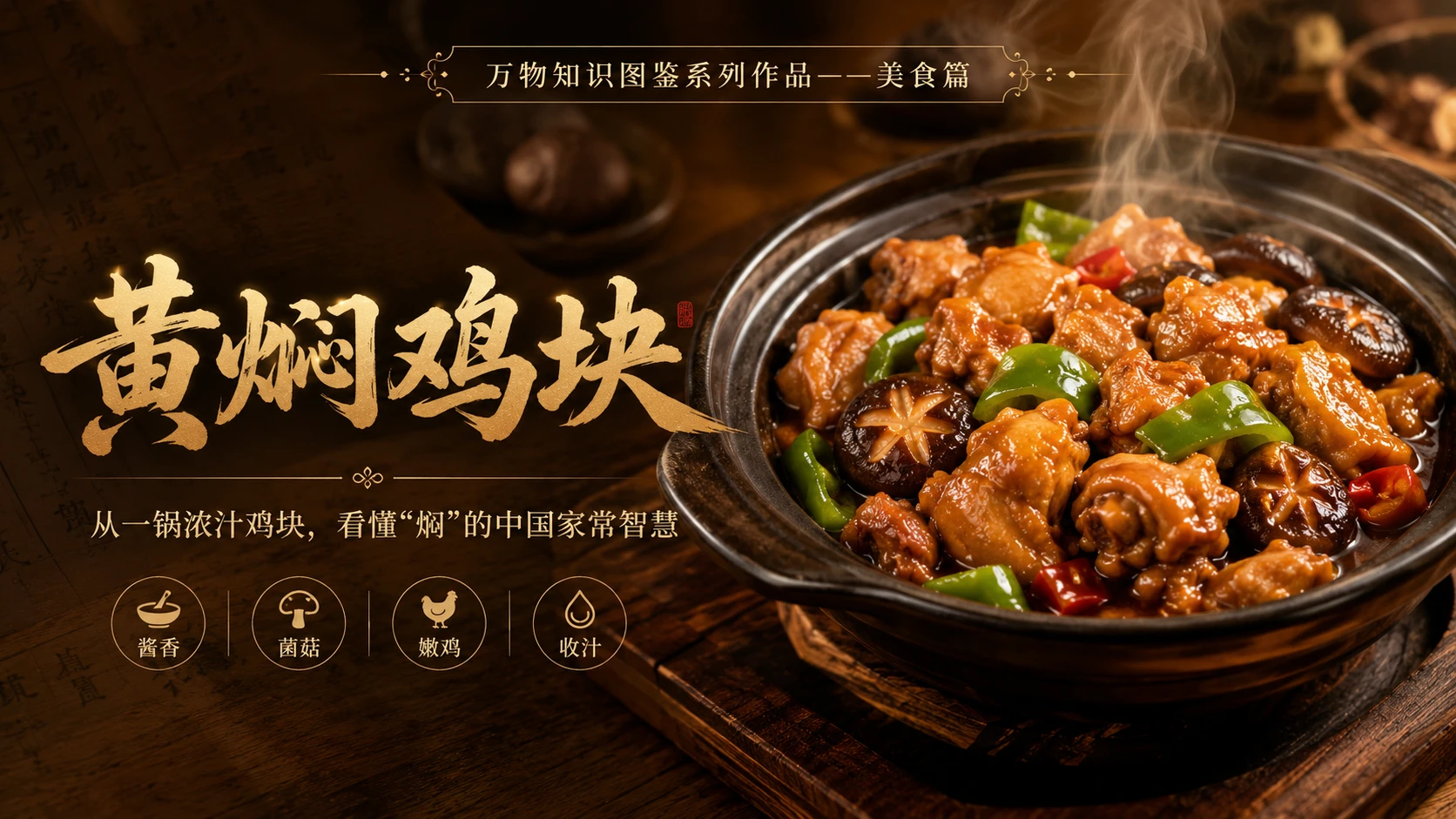 万物知识图鉴系列作品PPT——黄焖鸡块 - 预览图1