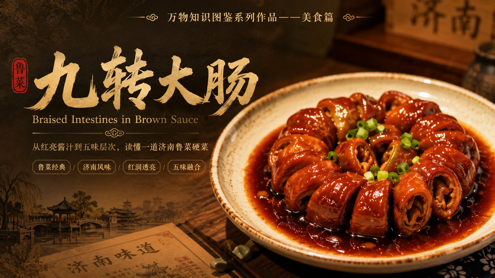 万物知识图鉴系列作品PPT——九转大肠 - 预览图1