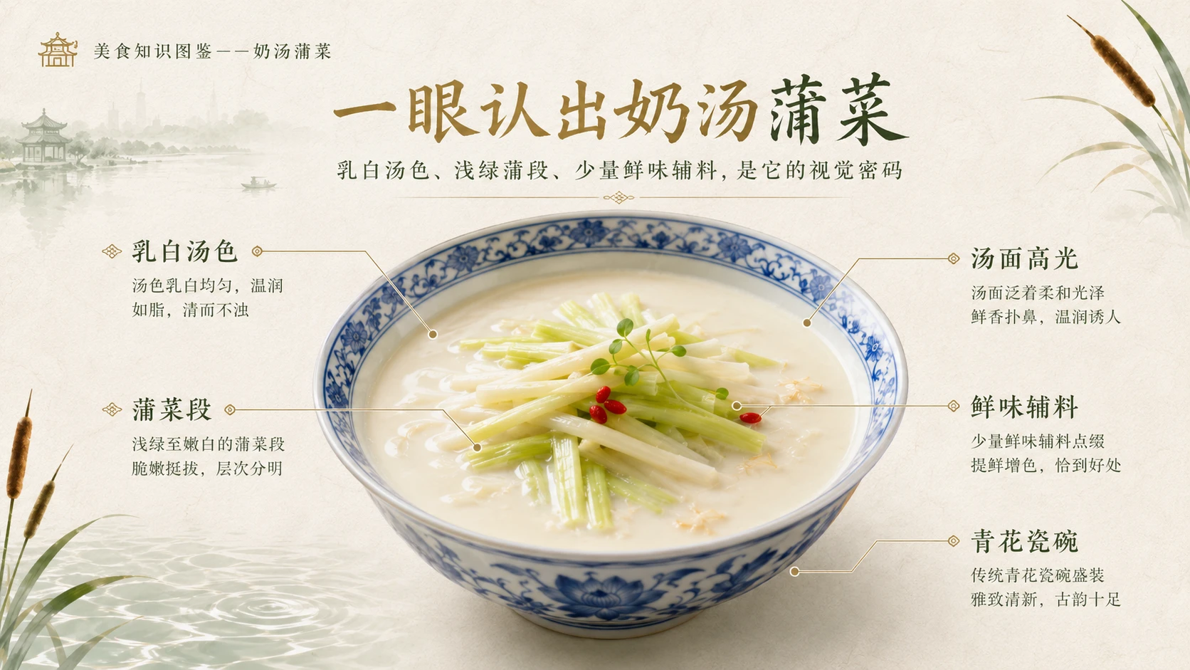 万物知识图鉴系列作品PPT——奶汤蒲菜 - 预览图3