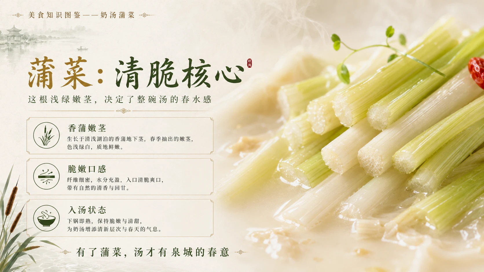 万物知识图鉴系列作品PPT——奶汤蒲菜 - 预览图7