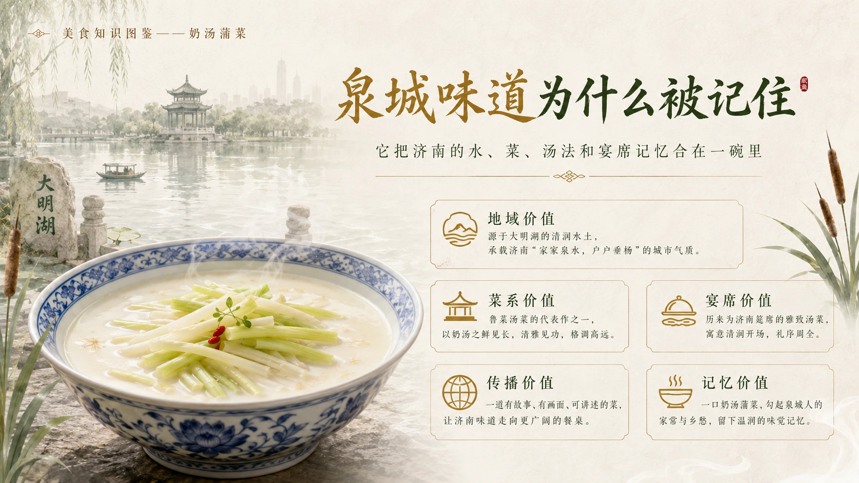 万物知识图鉴系列作品PPT——奶汤蒲菜 - 预览图9