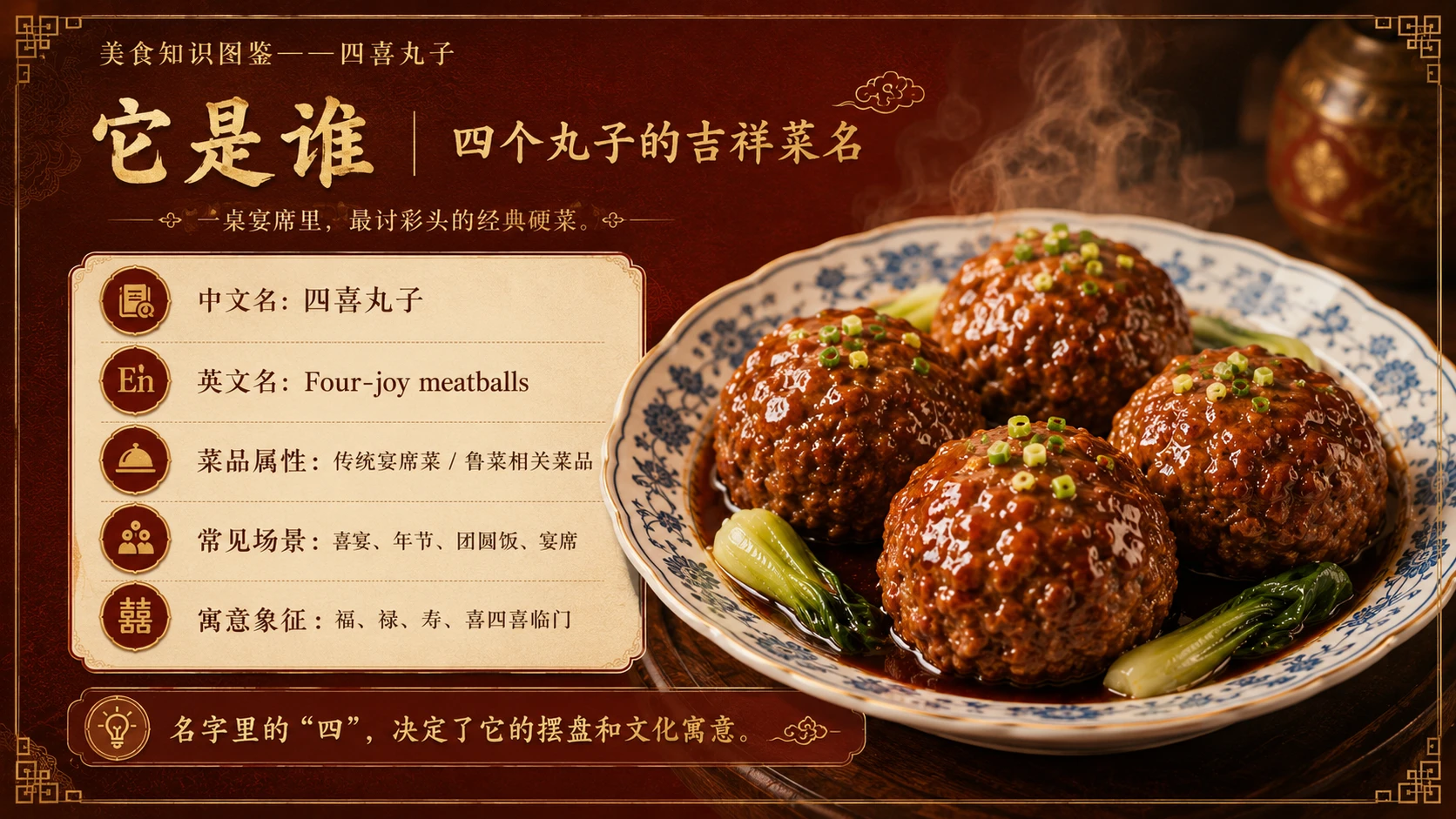 万物知识图鉴系列作品PPT——四喜丸子 - 预览图2
