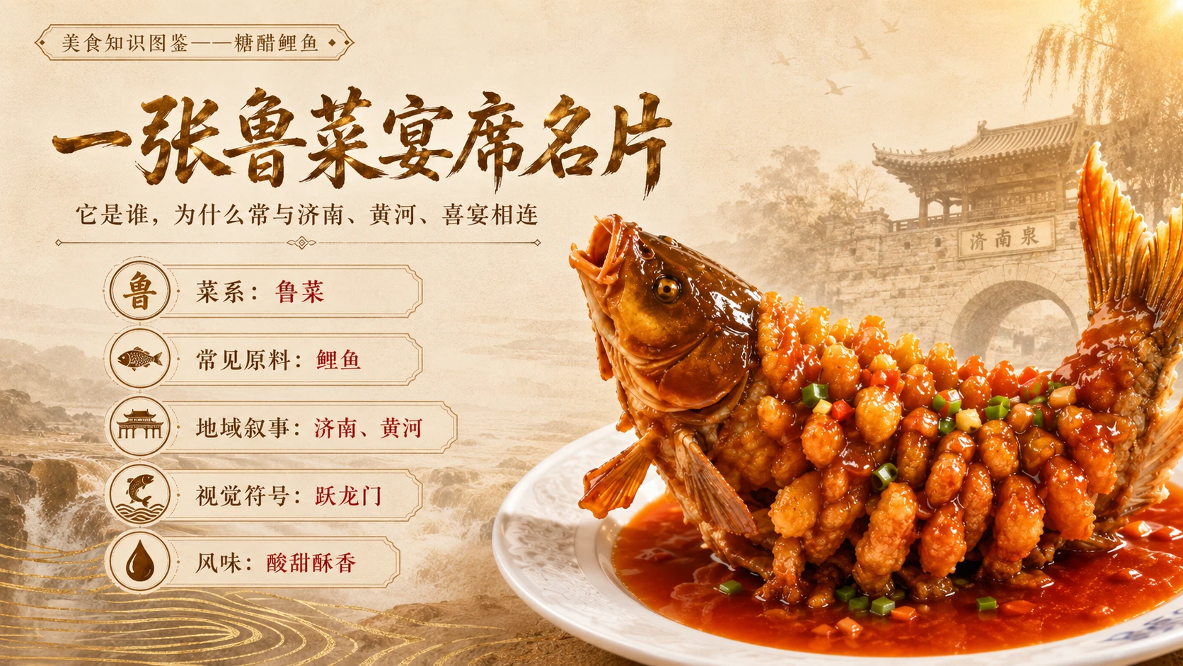 万物知识图鉴系列作品PPT——糖醋鲤鱼 - 预览图2