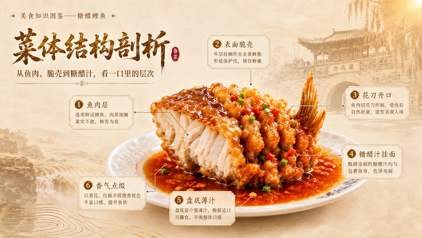万物知识图鉴系列作品PPT——糖醋鲤鱼 - 预览图5