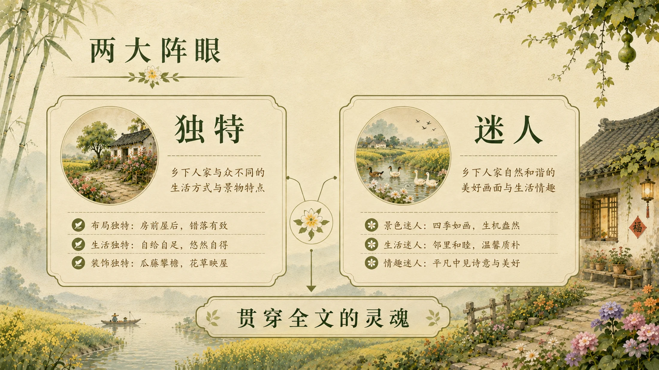 部编版小学语文四年级下册《乡下人家》PPT课件｜田园美学乡村生活公开课模板 - 预览图6
