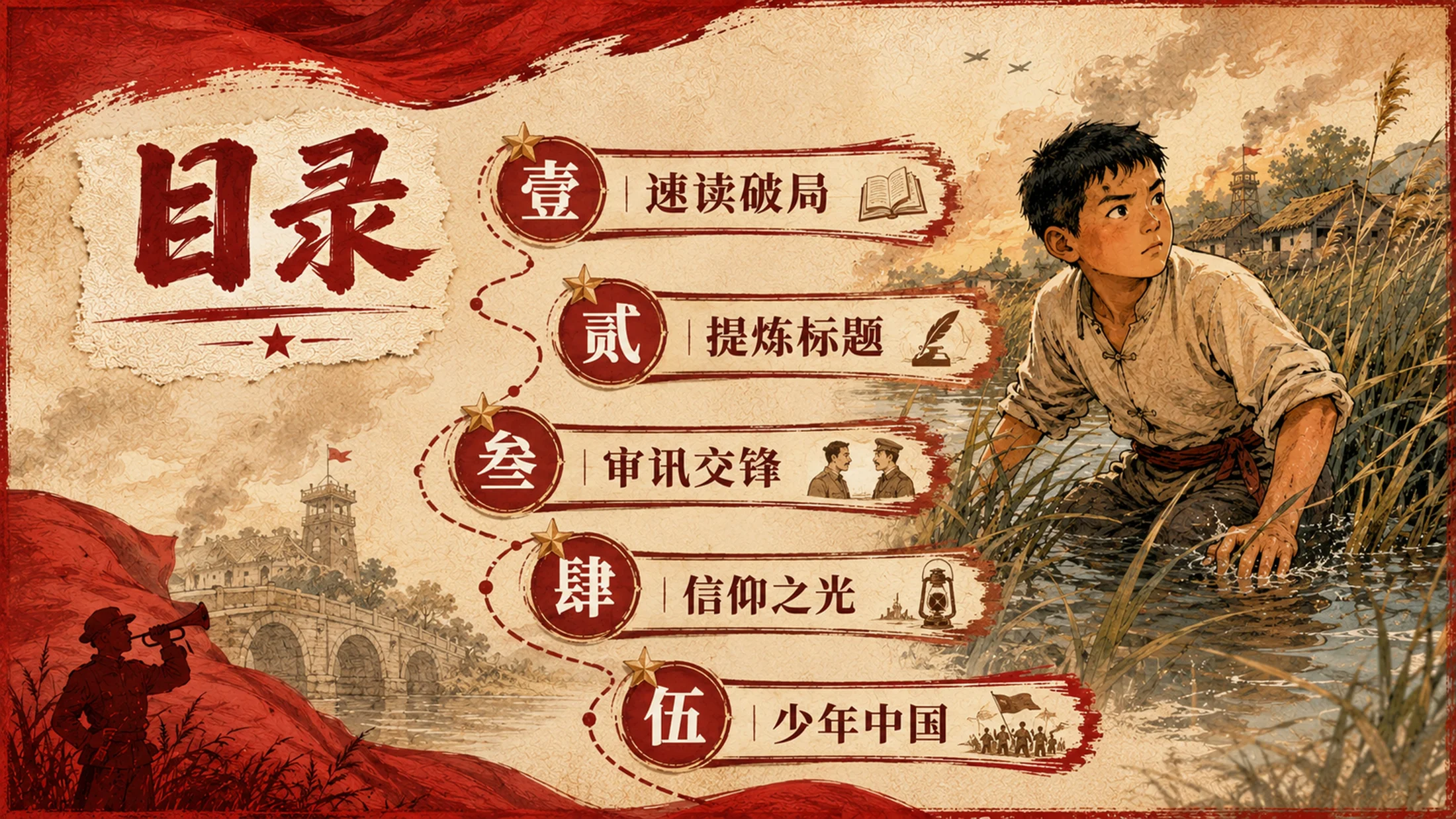 部编版小学语文四年级下册《小英雄雨来》PPT课件｜红色少年英雄公开课模板 - 预览图2