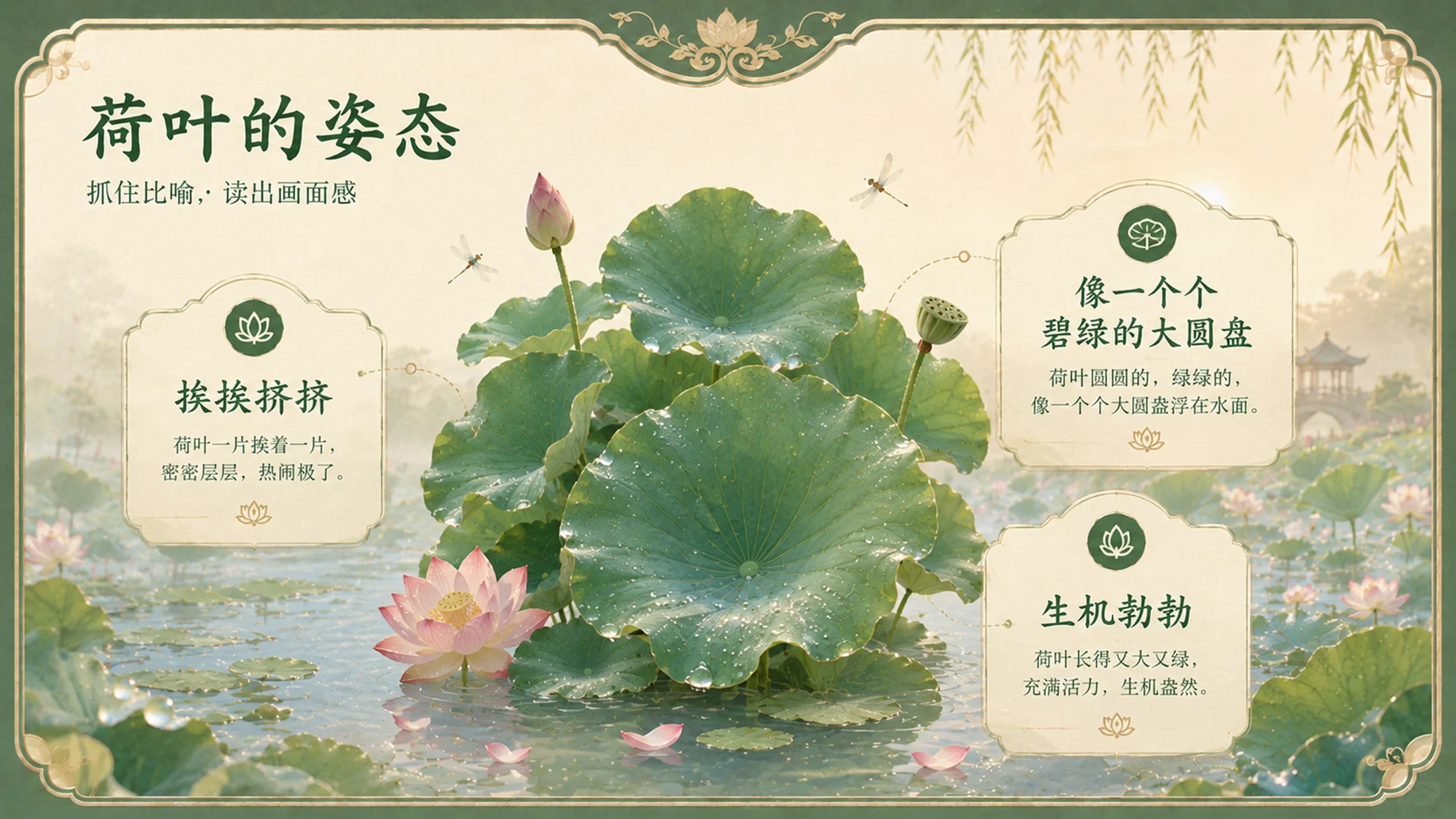 部编版小学语文三年级下册《荷花》PPT课件｜水墨诗意美文公开课模板 - 预览图12