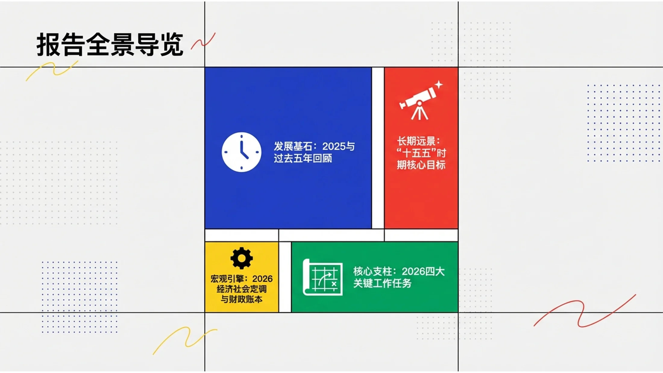 抽象色块多色画面政府工作报告PPT - 预览图1